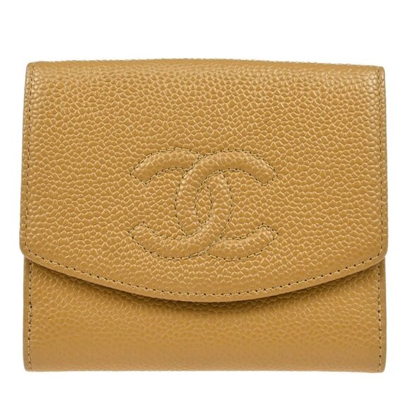 Chanel Beige Calfskin Bifold Wallet 195142 - Picture 1 of 8
